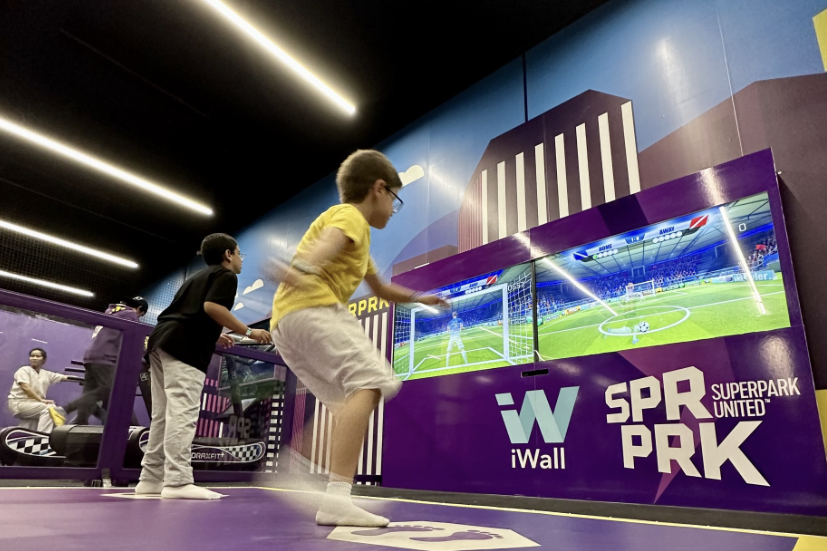 Boys playing at iWall